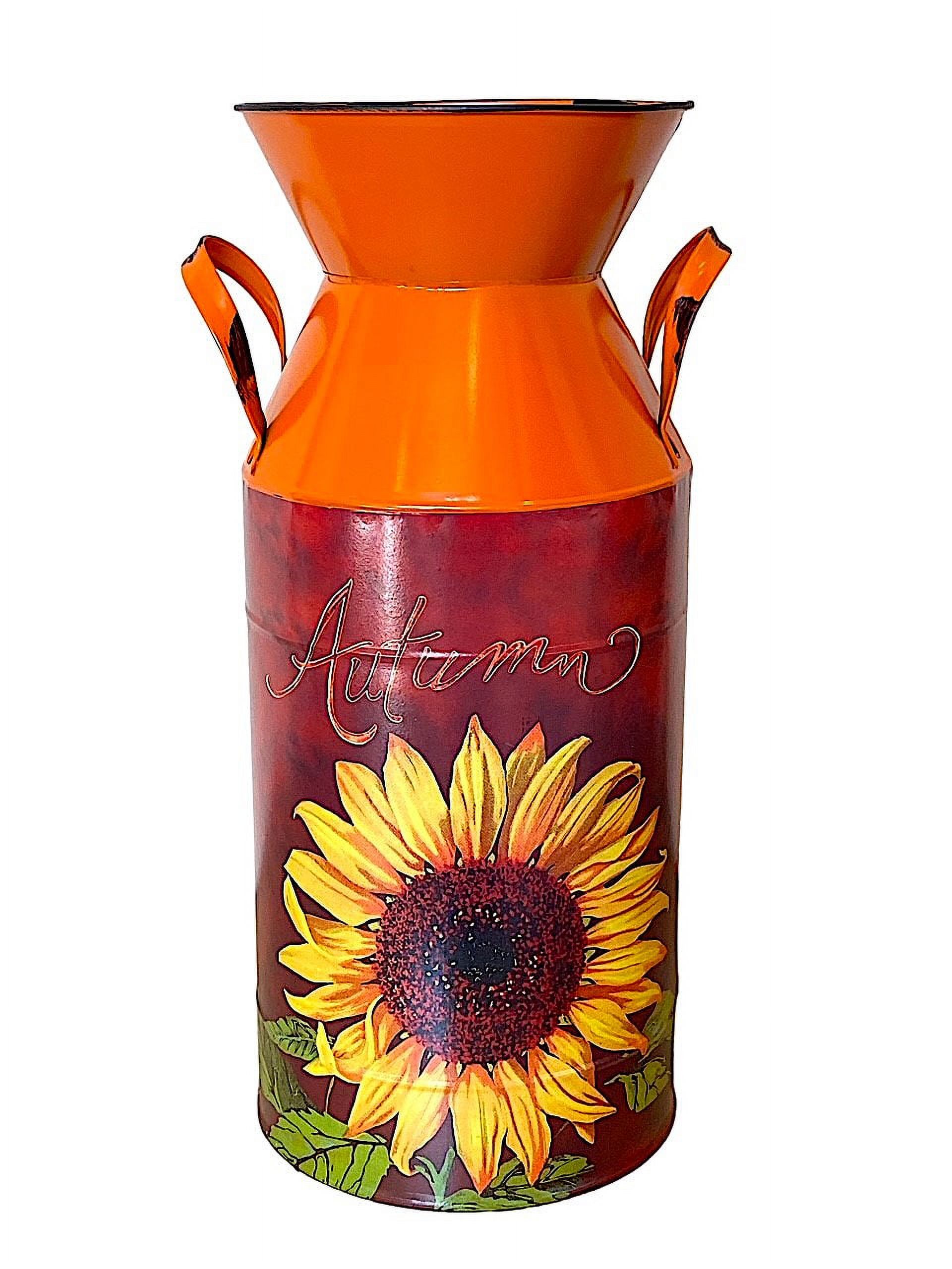 Tall Metal Vase Milk Can Water Jug Fall Designed Rustic Flower Holder