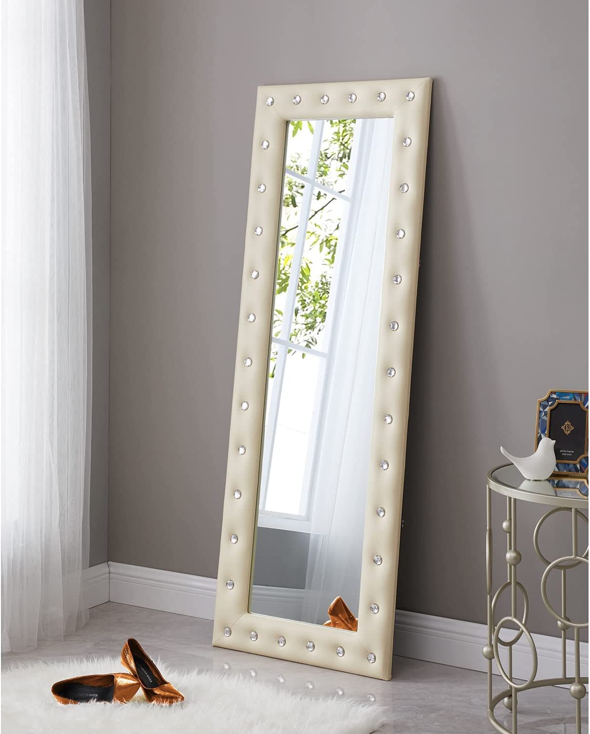 Tall Mirror Full Body Oversize Mirror Crystal Tufted Full Length Huge
