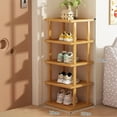 thumbnail image 1 of Tall Narrow Bamboo Shoe Rack for Small Spaces, Space-Saving Stackable Shoe Shelf Organizer for Entryway, Closet, Corner, 1 of 13