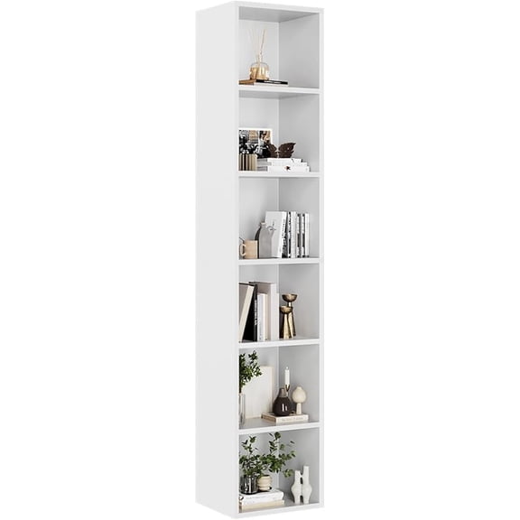 Tall Narrow Bookshelf, -Tier Cube Display Rack, Modern Corner Bookshelf with Storage Space, Storage Cabinet for Home Office