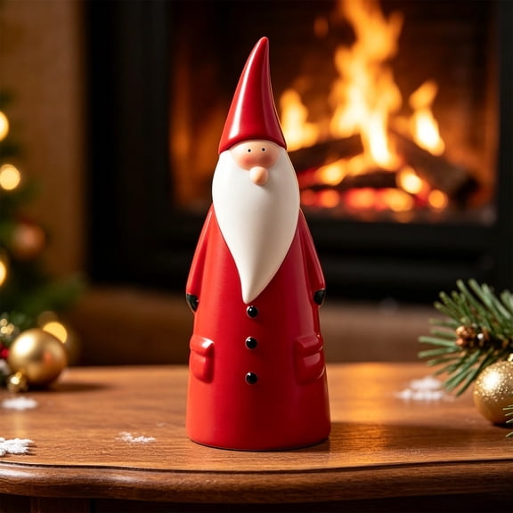 Tall Nordic Santa Tabletop Figurine 7.68IN Simple Christmas Figure Indoor Christmas Decor for Windowsill Mantel Tabletop Holiday Display