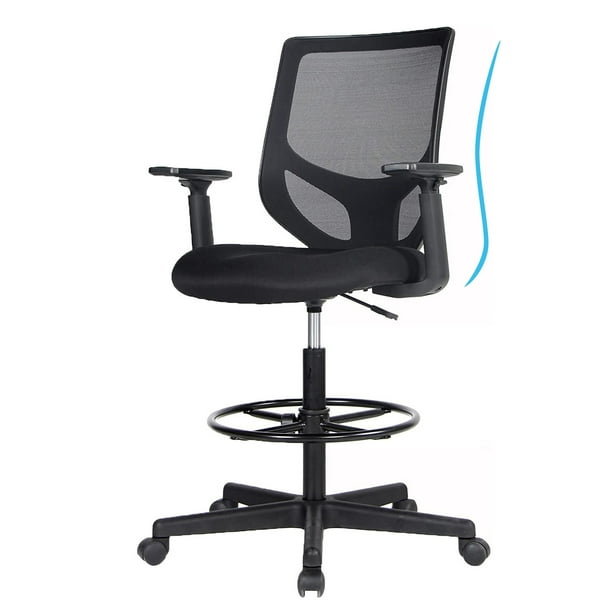 Tall Office Chair, MidBack Mesh Ergonomic Drafting Chair with