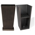 Tall Outdoor Planters Set of 2, 20 inch Large Tapered Square Planters