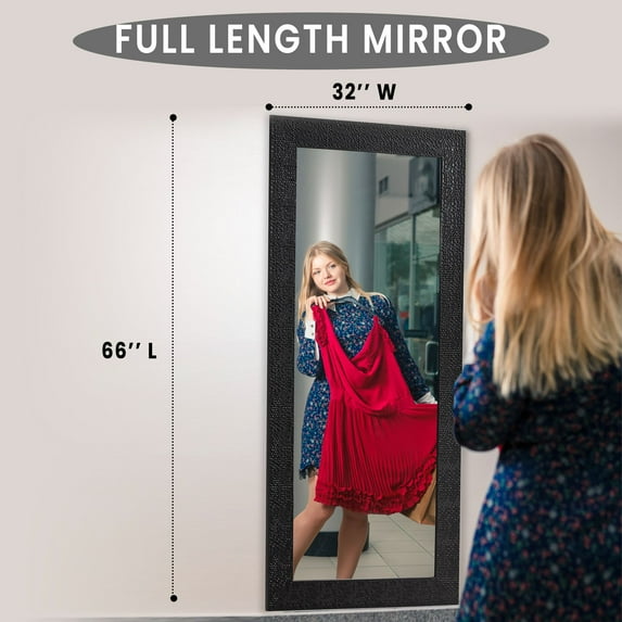 Tall Oversized Full Length Mirror for Bed Room -Color:Black (Mosaic), Size: 65.5" x 31.5"