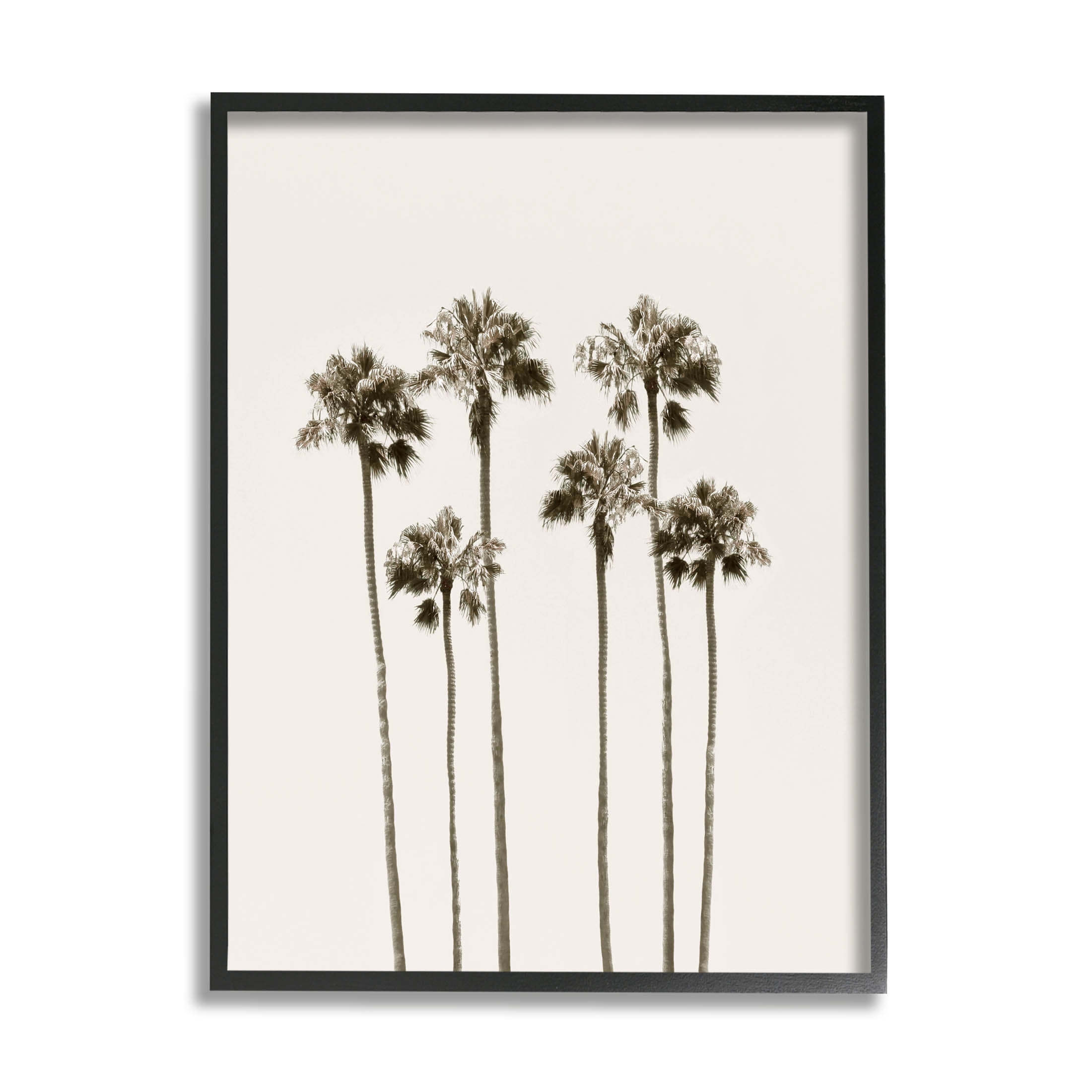 Tall Palm Trees Looming Landscape Graphic Art Black Framed Art Print Wall Art