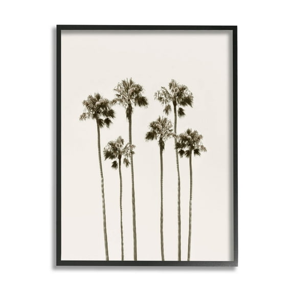 Tall Palm Trees Looming Landscape Graphic Art Black Framed Art Print Wall Art