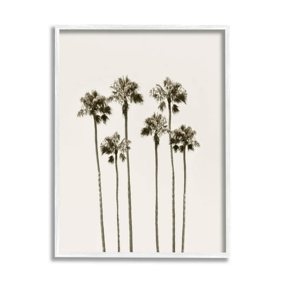 Tall Palm Trees Looming Landscape Graphic Art White Framed Art Print Wall Art