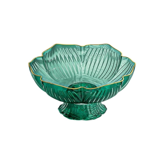 Tall Pedestal Fruit Bowl Decorative Centerpiece for Living Room Coffee Table Kitchen Island PET Plastic Candy Nut Snack Tray Home Accent(Green)