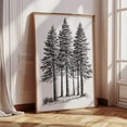 thumbnail image 1 of Tall Pine Tree Line Art Print, Black And White Forest Drawing, Minimalist Nature Illustration For Rustic Cabin Or Woodland Decor Wall Art, Modern Wall Decor, 24x36 UNFRAMED, 1 of 2