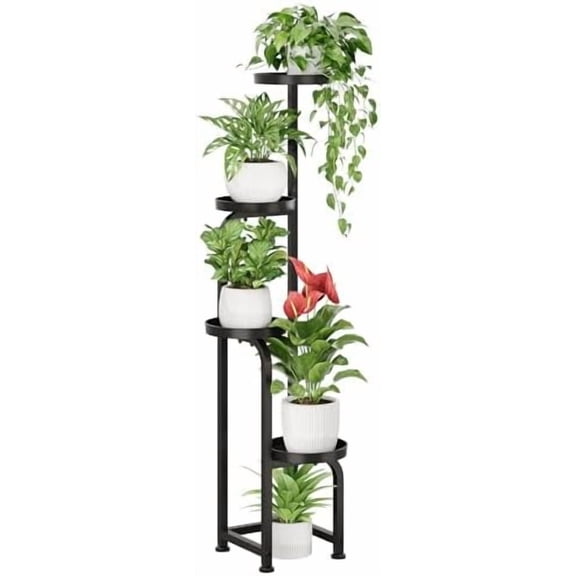 Tall Plant Stand Indoor Outdoor, Corner Metal Flower Pot Stands for Multiple Plants, 4 Tier Heavy Duty Plant Shelf for Patio Garden Balcony Living Room Bedroom(Patent Design)