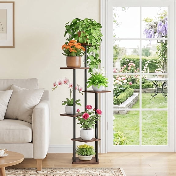 6-Tier Tall Plant Stand for Multiple Plants