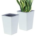 thumbnail image 1 of Tall Planter for Indoor Outdoor Use - 17.2 Inch Modern Series Pedestal Planter Pot with Drainage Holes, High Front Porch Flower Pot for Plants, Trees, Greenery, Balcony, Deck & Patio DÃ©cor, 1 of 4