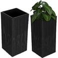 thumbnail image 1 of Tall Planter and Sierra Square Wicker Planter Set of 2 - Modern Outdoor Planters for Patio, Balcony, or Garden, 1 of 14