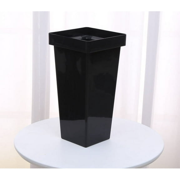 Tall Planters 13.4 Inch, Flower Pot, Plastic Flower Vase Patio Deck Indoor Outdoor Garden Tree Planters, Black