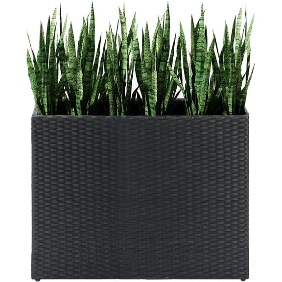 Tall Planters for Outdoor Wicker Large Rectangular Block Box