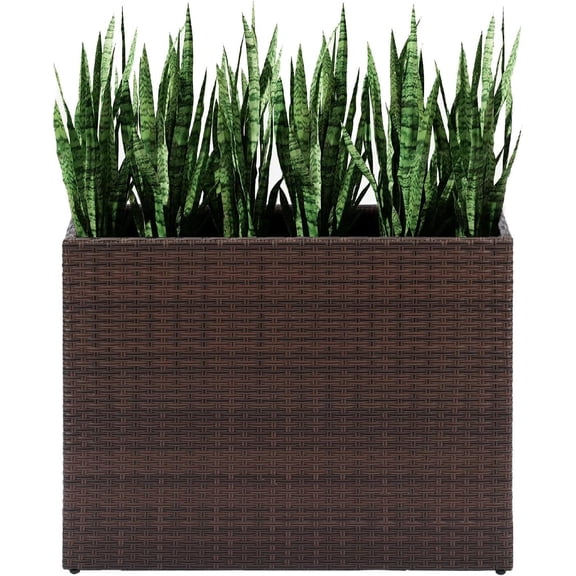 Tall Planters for Outdoor Wicker Large Rectangular Block Box