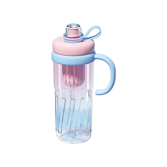 Tall Plastic Straw Tumbler With Lid, Reusable Water Cup for Office, Gym, Travel, Cold or Warm Drinks, Blue