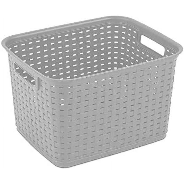 Tall Plastic Weave Basket Bin for Countertops Classroom Tabletops