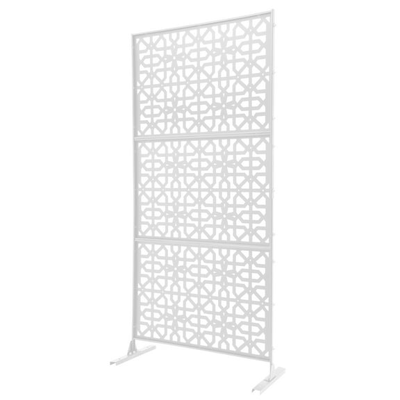 Tall Privacy Screen 90x190cm, Black Vertical Stripe Design, Outdoor Room Divider for Patio & Garden Shade