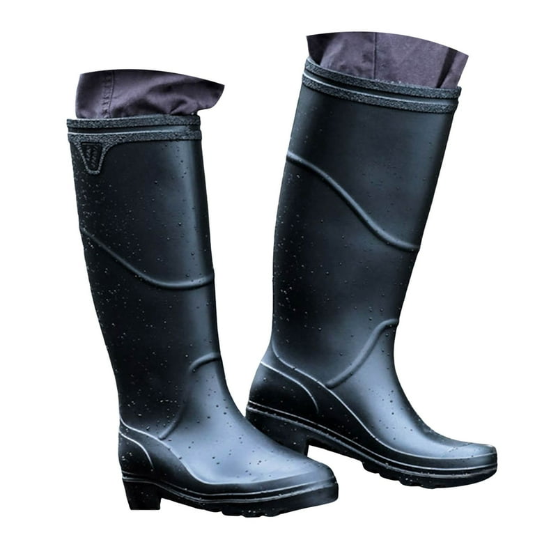 Tall Rain Boots for Men Waterproof Knee High Garden Shoes Rubber