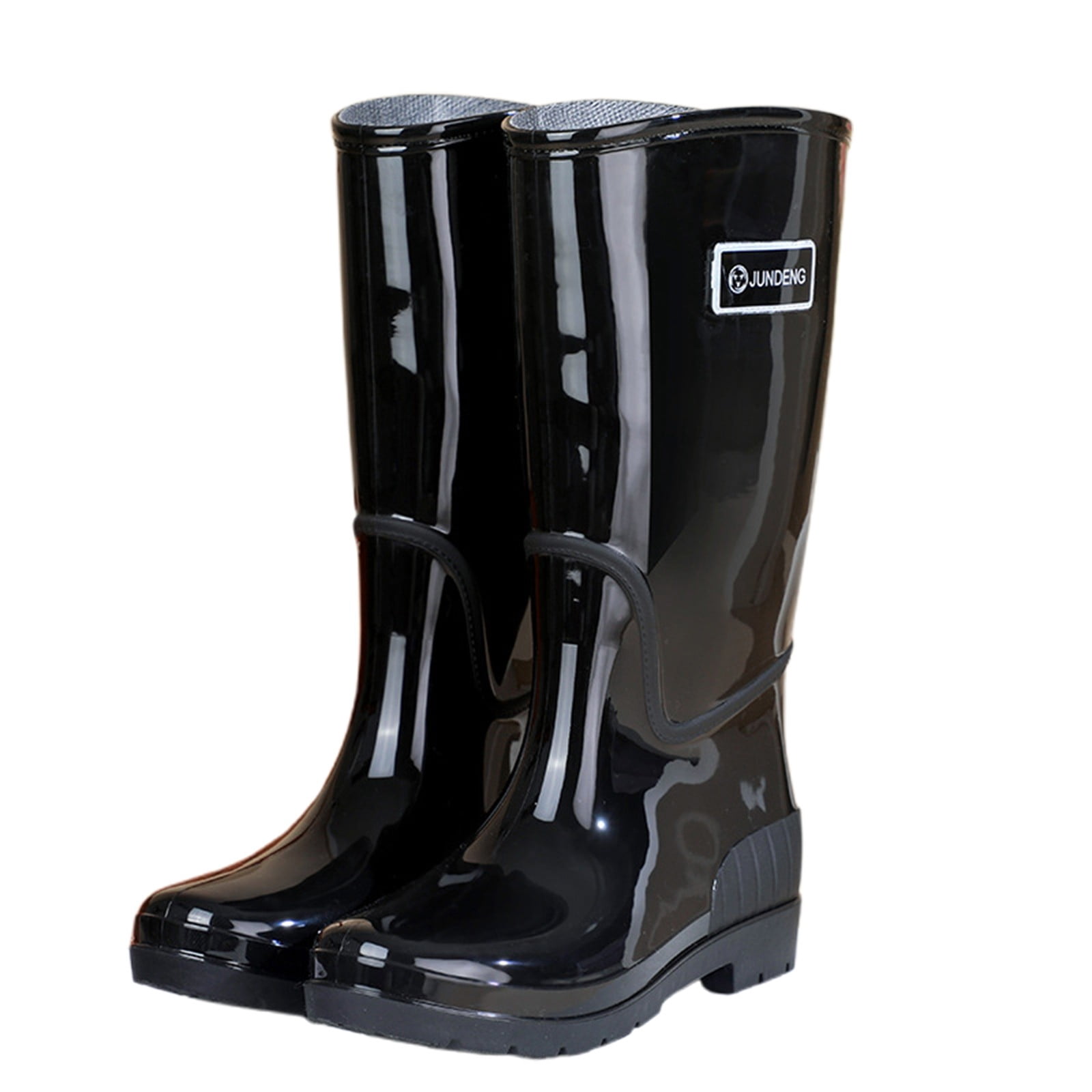 Tall Rain Boots for Women Waterproof Ladies Knee High Rubber Boots Comfort Garden Boots (Black 8)