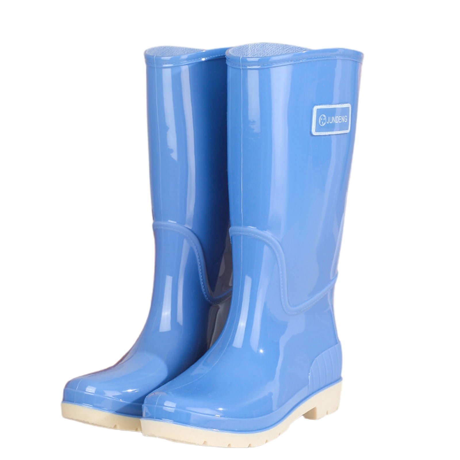 Tall Rain Boots for Women Waterproof Ladies Knee High Rubber Boots Comfort Garden Boots (Light Blue 6)