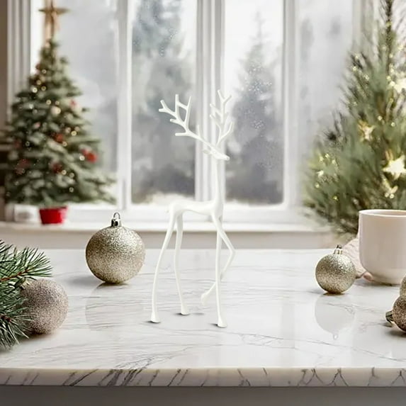 Tall Reindeer - Metal Deer Tabletop Decoration,Black Reindeer Statues Christmas Decorations,Modern Style Xmas Figurines,Elegant Indoor Holiday Decor,Ideal for Mantel Living Room Bedroom office