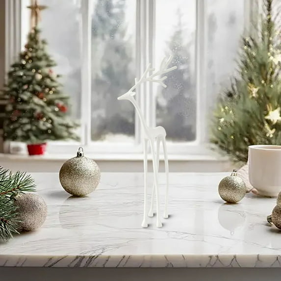 Tall Reindeer - Metal Deer Tabletop Decoration,Black Reindeer Statues Christmas Decorations,Modern Style Xmas Figurines,Elegant Indoor Holiday Decor,Ideal for Mantel Living Room Bedroom office