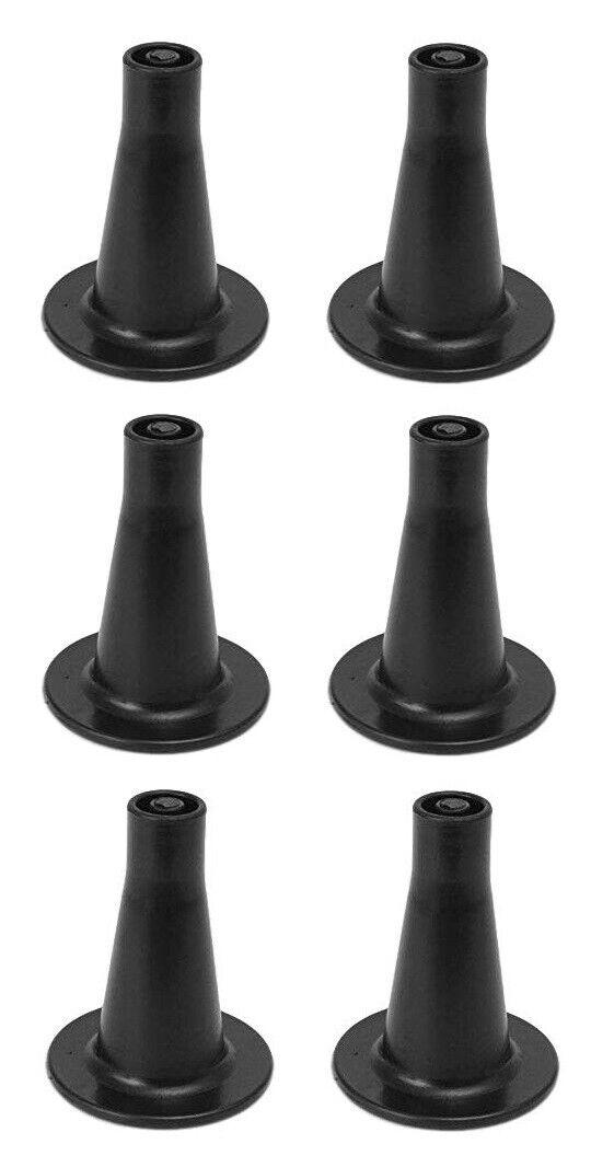 Tall Replacement Bed Frame Glides Feet Cone Shaped [Black] Set of 6 3