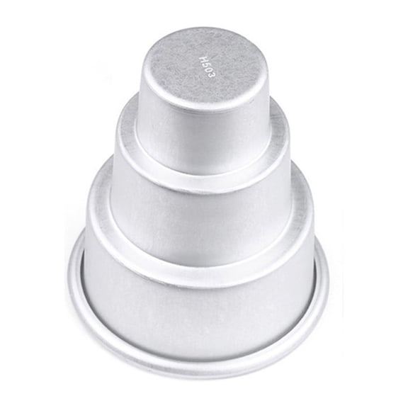 Tall Round Cake Pans, Cake Pan, Stainless Steel Round Layer Baking Tier Cake Pans, Clearance, 3-Tiered Cake Tins for Birthday Wedding, Non Toxic & Healthy, Dishwasher Safe, 4.06*1.97*3.94 Inch