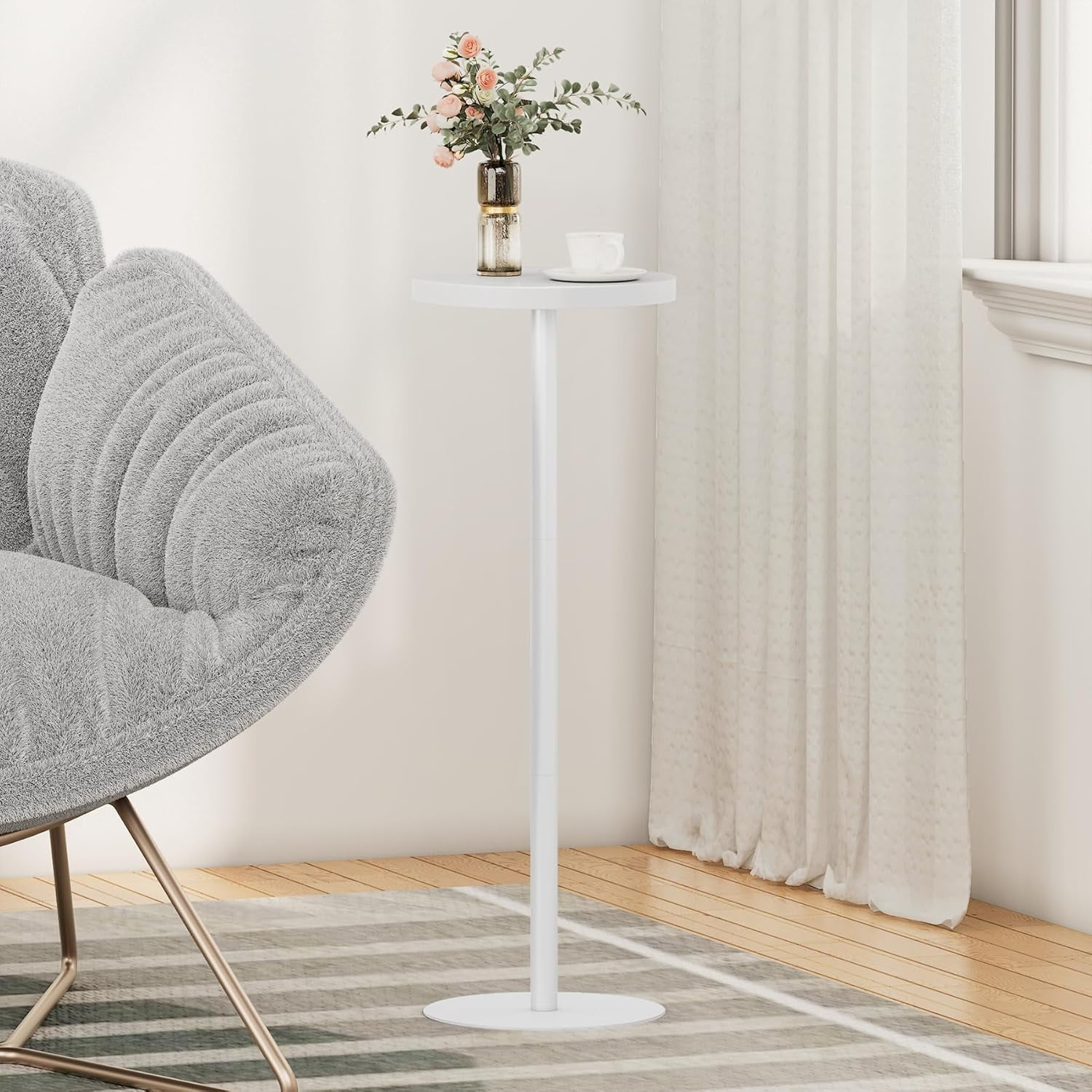 Tall Round Side Table, Small End Table, Beside Table, Drink Table ...