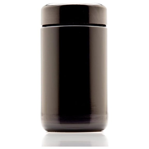 Tall Screw Top Jar 150 Ml (5.07 fl oz), UV Black Glass Airtight Smell-Proof Container for Coffee, Tea, Dried Goods, Refillable Tall Jar for Long-Term Kitchen Storage