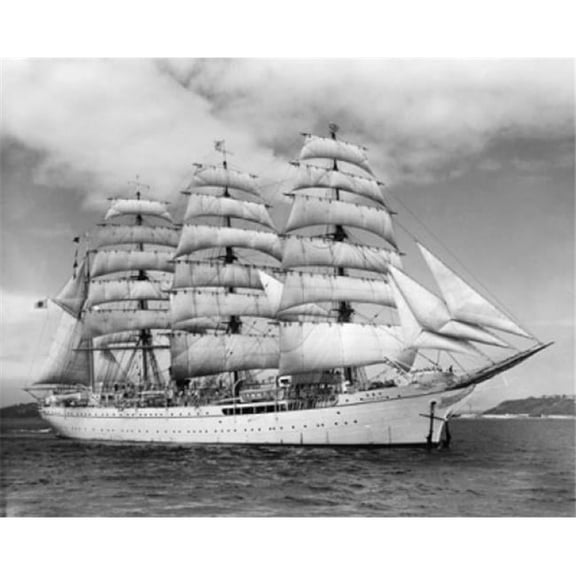 Tall Ship Sailing in the Sea Poster Print - 18 x 24 in.