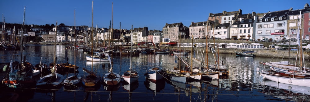 Tall Ships at a harbor at sunrise Rosmeur Harbour Douarnenez Finistere Brittany France Canvas Art - Panoramic Images (27 x 9)