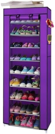 Tall Shoe Rack with Cover for 23-27 Pairs of Shoes Organizer Storage ...