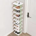 thumbnail image 1 of Tall Shoe Rack Narrow for 9 Shoes,Vertical Shoe Organizer for Entryway Corner Closet Door Green, 1 of 7