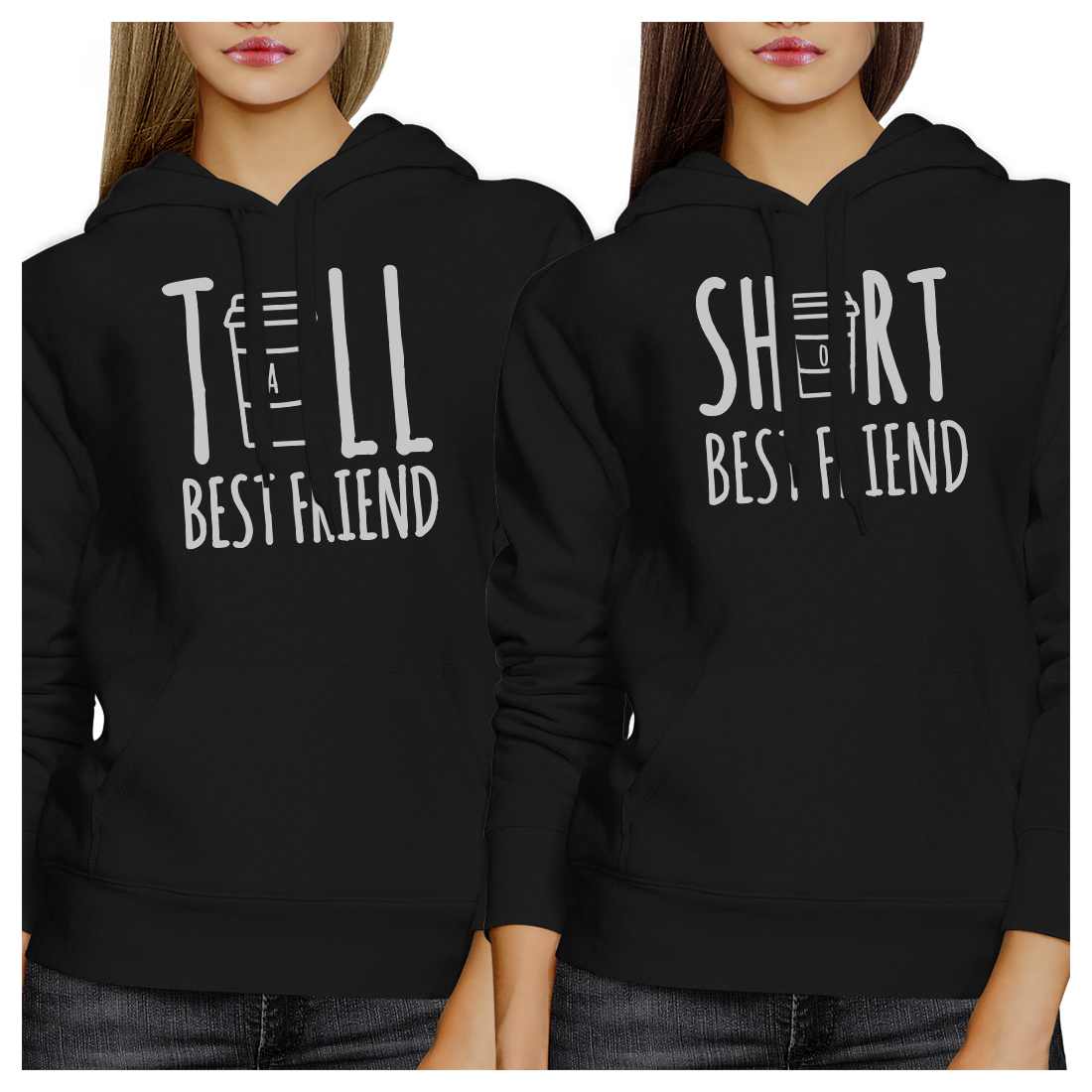 Tall Short Cup BFF Pullover Hoodies Matching Gift For Teen Girls - image 1 of 4