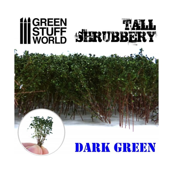 Green Stuff World Tall Shrubbery - Dark Green New