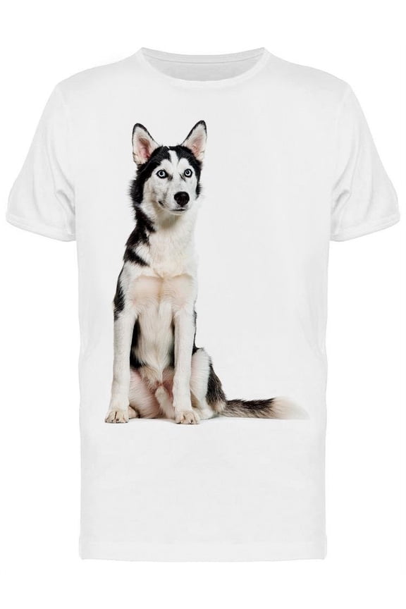 Tall Siberian Husky T-Shirt Men -Image by Shutterstock Men T-Shirt, Male Medium