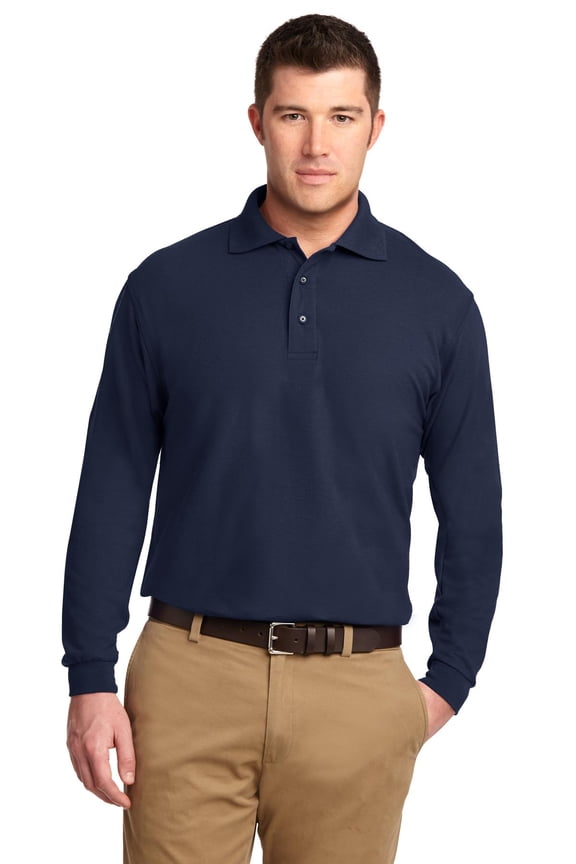 Men’S Tall Silk Touch Long Sleeve Polo. Tlk500Ls.