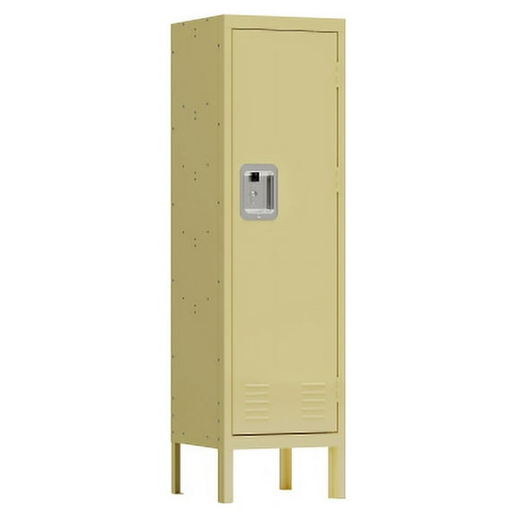 Tall Single Metal Locker-Retro Style Storage Cabinet--1 Door Industrial Furniture--For Living Room/Bedroom/Storage Room/Gym/School--Yellow