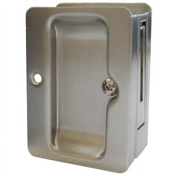 Tall Square Pocket Door Lock, Passage (Hall/Closet) Latch, Satin Nickel by Stone Harbor Hardware