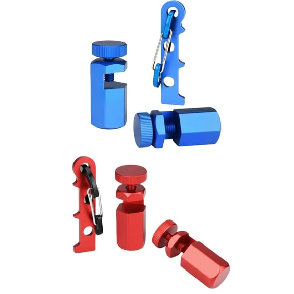 Tall Stair Gauges for Framing Square, Hexagonal Anti-Wobble Layout Tools with Holder & Hook, Stable Lock for Framing Square & Speed Square, Woodworking Measuring Accessories(RL Blue +Red 2 PCS)