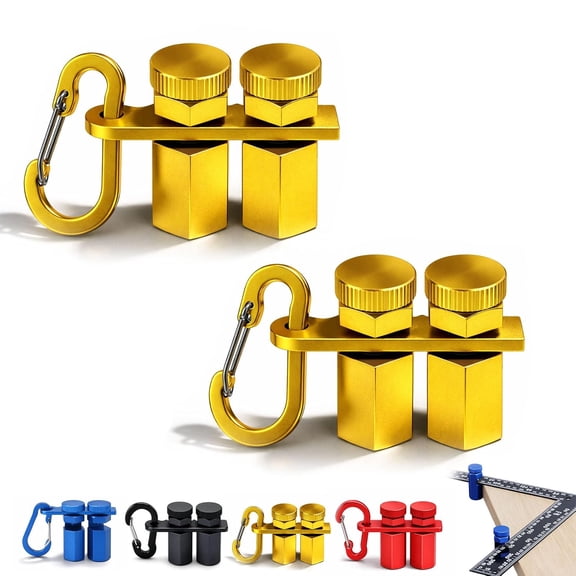 Tall Stair Gauges for Framing Square Hexagonal Stable Lock with Holder & Hook for Carpentry & Circular Saw Anti-Wobble Design, Adjustable Knobs, Stair Stringer Layout Tool