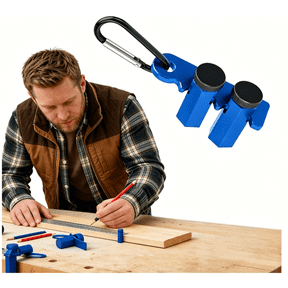 Tall Stair Gauges for Framing Square with Holder, Carabiner Stair Gauge Knobs Tool for Circular Saw, Metal Stair Stringer Layout Tool for Carpentry Squares & Rafter(1 Pc Blue)