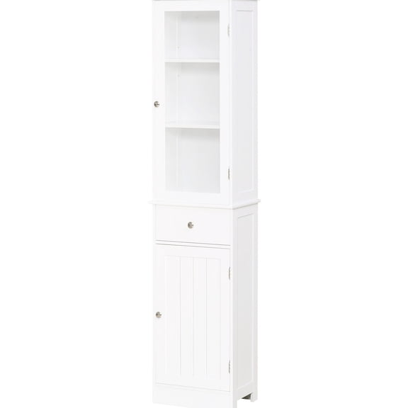 Tall Storage Cabinet with Multiple Layers / Space-Saving in Bathroom Vanity