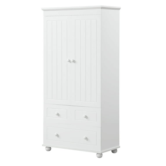 Tall Storage Cabinet with Three Drawers for Bathroom/Office, White