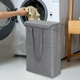 thumbnail image 1 of Tall Thin Laundry Basket with Lid & Handles | 45L Narrow Dirty Clothes Hamper with Lining | Space-Saving Storage for Bathroom Bedroom Dorm Organization, 1 of 7