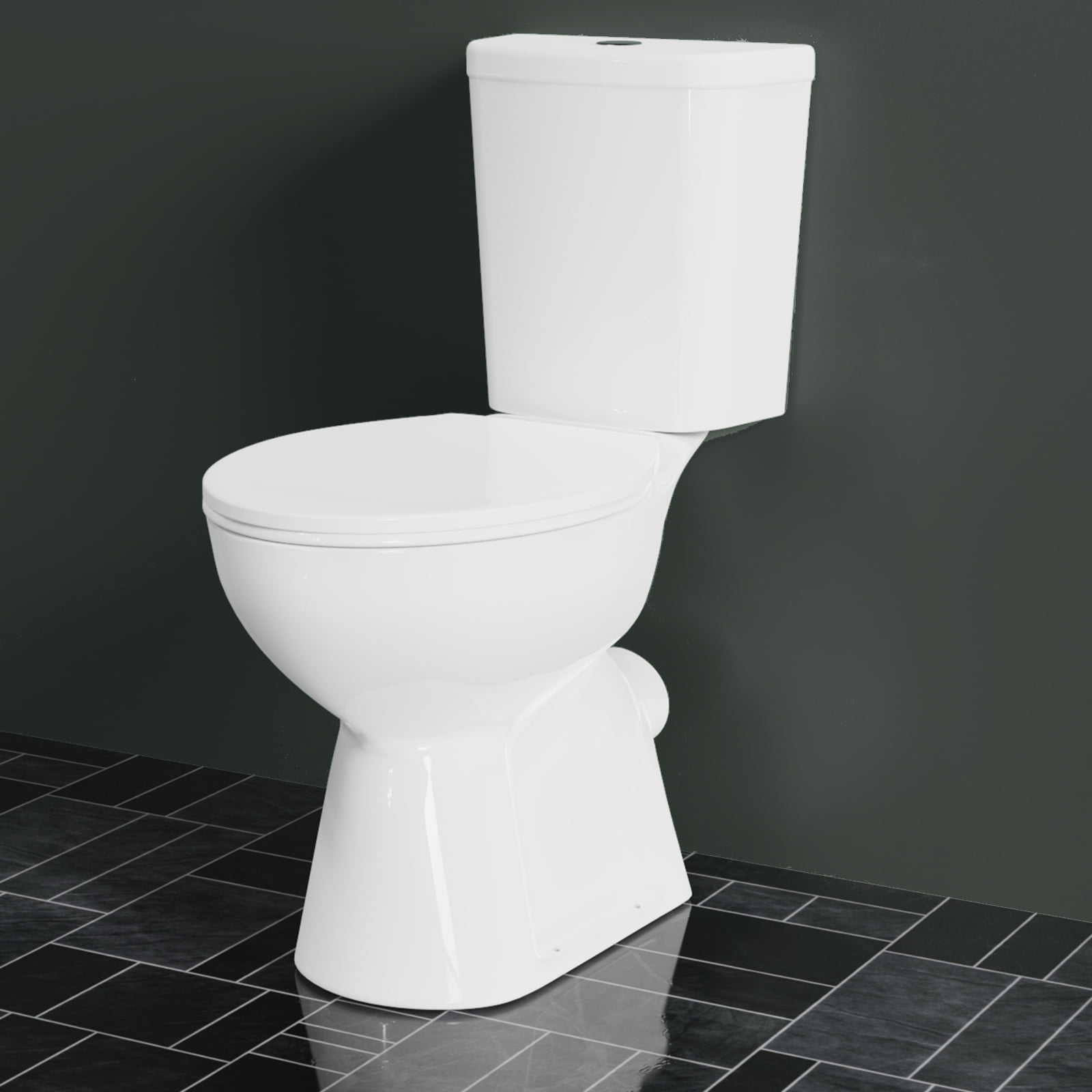 Reviews for Glacier Bay Power Flush 2-Piece 1.28 Gallons Per Flush GPF  Single Flush Round Toilet in White with Slow-Close Seat Included