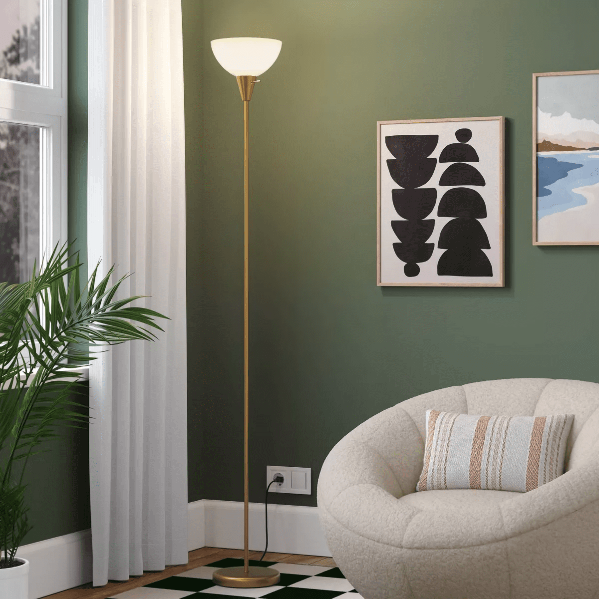 Tall Torchiere Floor Lamp – Soft Ambient Lighting – Energy-Efficient ...
